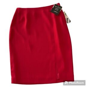New Vintage Deadstock Red Pencil Skirt Liz Claiborne Size 6 New With Tags